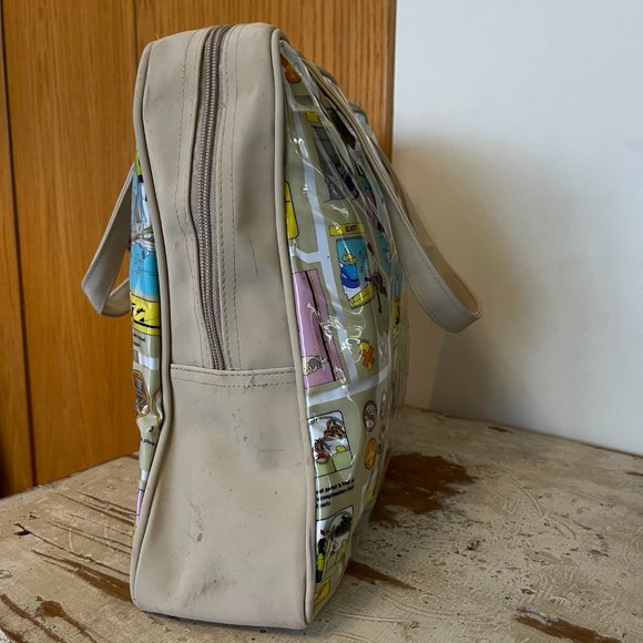 Vinyl Funny Comic Travel Bag Carry on ! Some Flaws but GUC ! MoMA Art - Picture 6 of 16